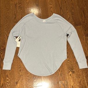 Aritzia TNA Serene Blue Waffle Alder Top